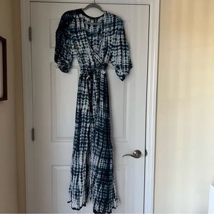 Tie Dye Maxi Wrap Dress